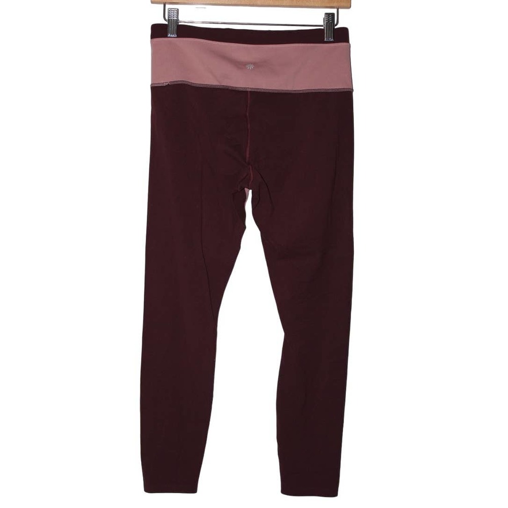 Womens Athleta Chroma 7/8 Tights Red Pink Athletic Cropped Capri Leggings Size M - Picture 2 of 7